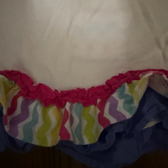 Rare Editions White Girls tank with Pastel Accents and Easter bunny - Picture 3 of 6